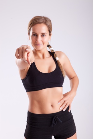 Young woman in great shape - fitness conceptの写真素材