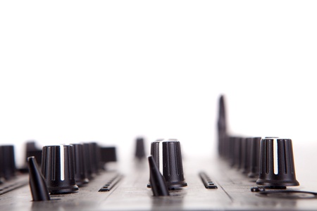 Music equipment over a white backgroundの写真素材