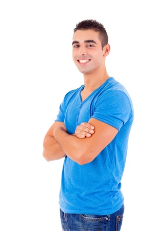 Studio picture of a young and handsome man posing isolatedの写真素材