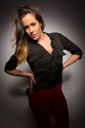 Sensual studio shot of a beautiful young womanの写真素材
