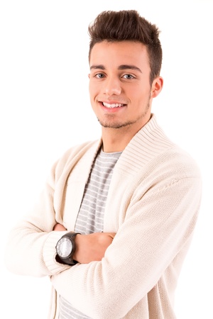 Studio picture of a young and handsome man posing isolatedの写真素材