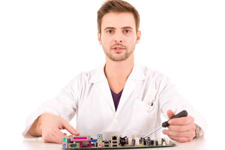 Computer Engineer, isolated over white background