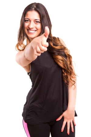 A beautiful young woman in great shape - fitness conceptの写真素材