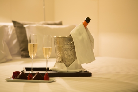 Hotel room shot - Honeymoon conceptの写真素材