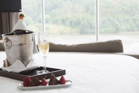 Hotel room shot - Honeymoon conceptの写真素材