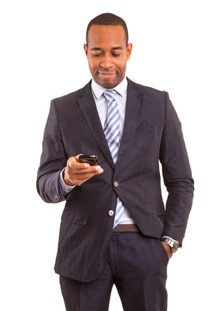 Young african business man on the phoneの写真素材