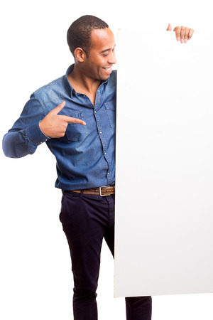 Handsome african business man presenting your productの写真素材