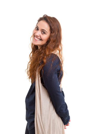 Studio shot of a beautiful young casual womanの写真素材