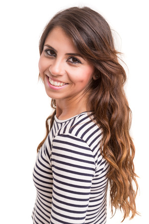Studio shot of a beautiful young casual womanの写真素材