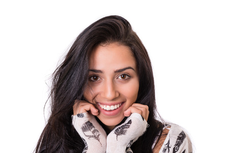 Studio shot of a beautiful young casual womanの写真素材