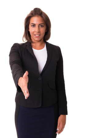 Young african business woman offering handshakeの写真素材
