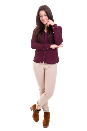 Studio shot of a beautiful young casual womanの写真素材