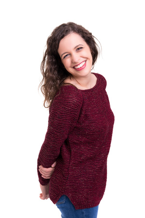 Studio shot of a beautiful young casual womanの写真素材