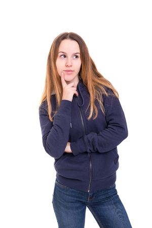 Studio shot: Young woman having a great ideaの写真素材