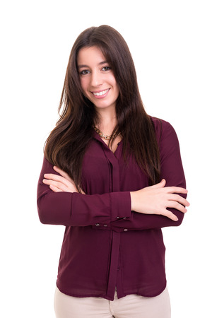 Studio shot of a beautiful young casual womanの写真素材