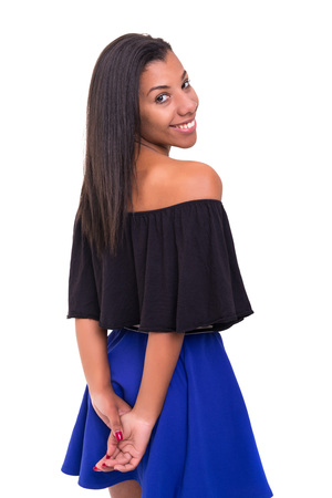 Studio shot of a beautiful african womanの写真素材