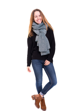 Studio shot of a beautiful young casual womanの写真素材