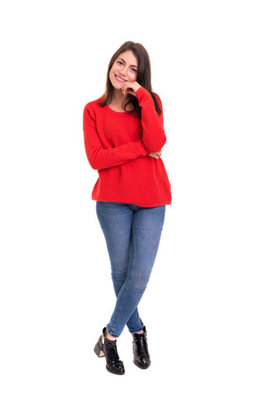Studio shot of a beautiful young casual womanの写真素材