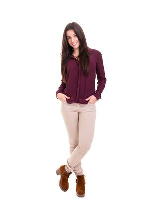 Studio shot of a beautiful young casual womanの写真素材