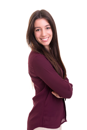 Studio shot of a beautiful young casual womanの写真素材