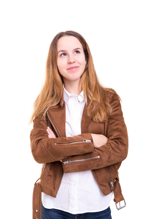 Studio shot: Young woman having a great ideaの写真素材