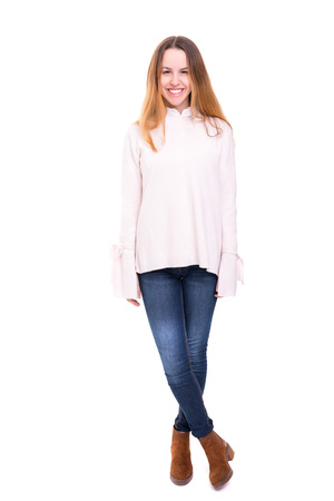 Studio shot of a beautiful young casual womanの写真素材