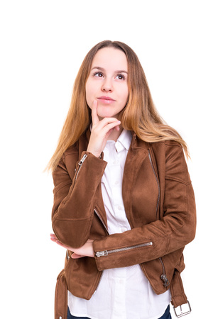 Studio shot: Young woman having a great ideaの写真素材