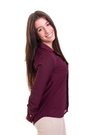 Studio shot of a beautiful young casual womanの写真素材