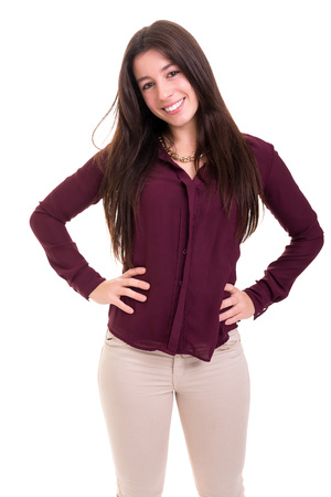 Studio shot of a beautiful young casual womanの写真素材