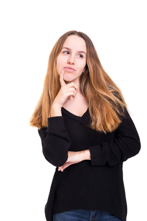 Studio shot: Young woman having a great ideaの写真素材