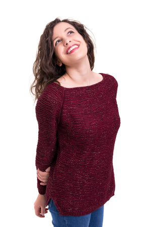 Studio shot of a beautiful young casual womanの写真素材