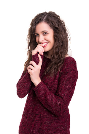 Studio shot of a beautiful young casual womanの写真素材