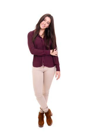 Studio shot of a beautiful young casual womanの写真素材