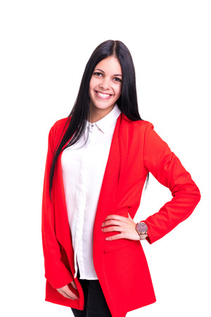 Studio shot of a beautiful young casual womanの写真素材