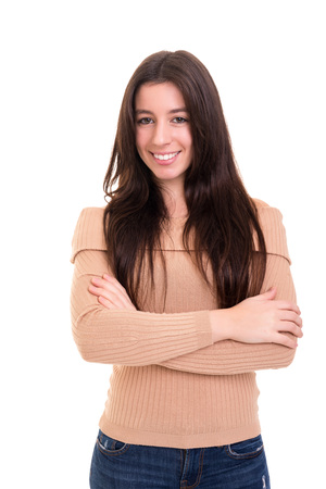 Studio shot of a beautiful young casual womanの写真素材