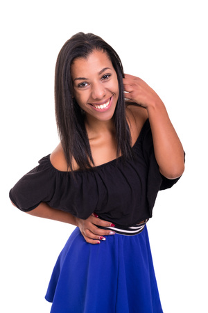 Studio shot of a beautiful african womanの写真素材