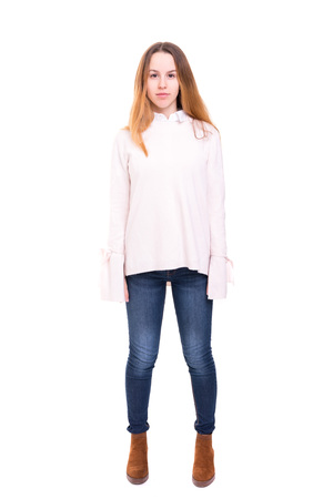 Studio shot of a beautiful young casual womanの写真素材