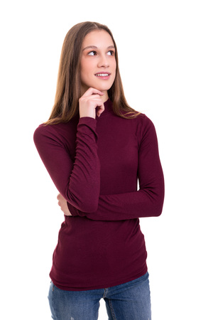 Studio shot: Young woman having a great ideaの写真素材