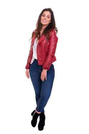 Studio shot of a beautiful young casual womanの写真素材