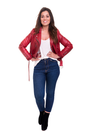 Studio shot of a beautiful young casual womanの写真素材