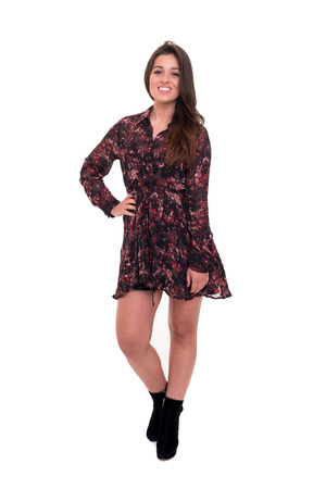Studio shot of a beautiful young casual womanの写真素材