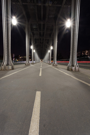 Metal columns and abutments of ''Bir Hakeim'' bridge.の写真素材