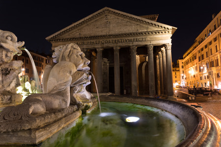 View of Pantheon basilica in centre of Rome, Italyの写真素材