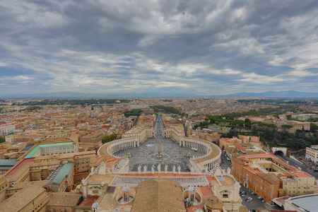 Rome, Italy. Famous Saint Peter's Square in Vatican and aerial view of the city.の写真素材