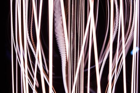 Macro close-up of a filament light bulb. Carbon filament light bulb.の写真素材