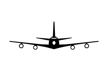 Jumbo jet front view illustrationの写真素材