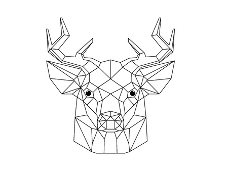 deer head geometricのイラスト素材