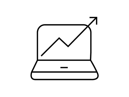 Computer with climbing diagramのイラスト素材
