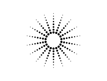 Rounded circles illustration vector halftone isolated on white background.のイラスト素材