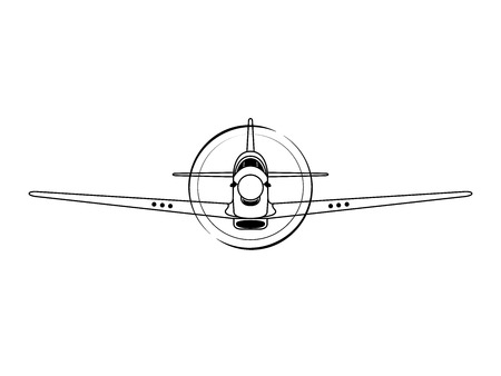 Airplane front view vector illustration isolated on white background.のイラスト素材